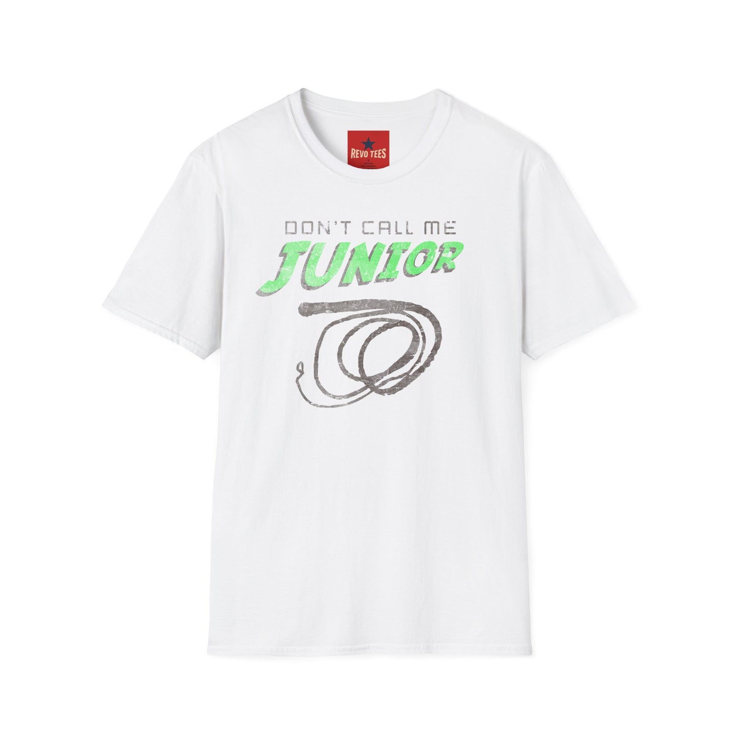 Don't Call Me Junior T-Shirt — Retro Graphic Tee with Green Script