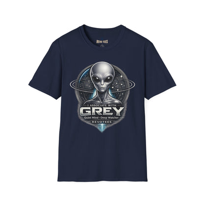 Revotees Alien Grey Retro Sci Fi Extraterrestrial Graphic T-Shirt - alternate view 6