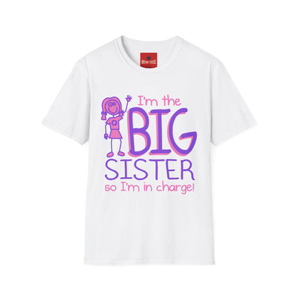 Big Sister T-Shirt — "I'm the Big Sister" Cute Pink & Purple Kids/Family Tee