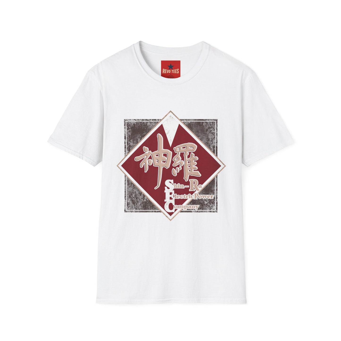 Japanese Kanji Graphic T-Shirt — Vintage Red Diamond "神羅" Streetwear
