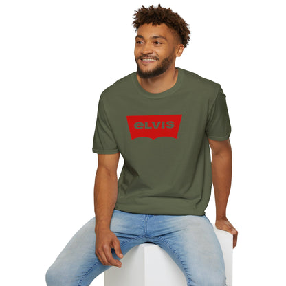 Elvis Logo T-Shirt — Retro Red Graphic Tee for Music Fans