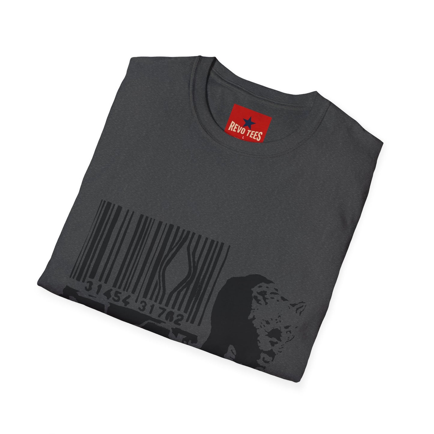 Barcode Cow Graphic T‑Shirt — Animal Rights / Eco Protest Tee