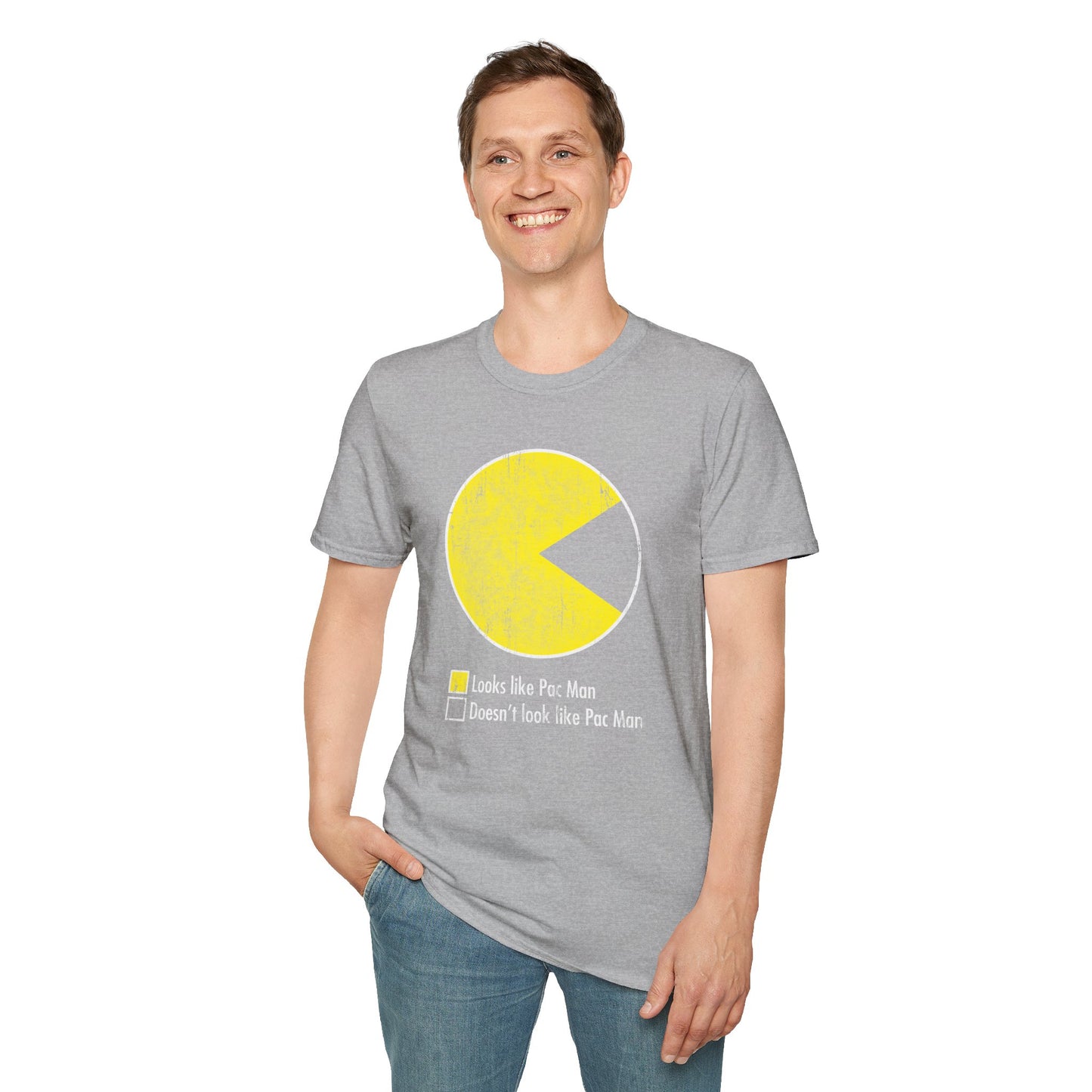 Pac-Man Vintage Tee — "Looks Like Pac-Man / Doesn’t Look Like Pac-Man" Graphic T-Shirt