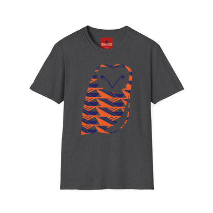 Owl Pattern T-Shirt — Geometric Orange & Navy Cute Owl Graphic Tee