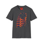 Owl Pattern T-Shirt — Geometric Orange & Navy Cute Owl Graphic Tee
