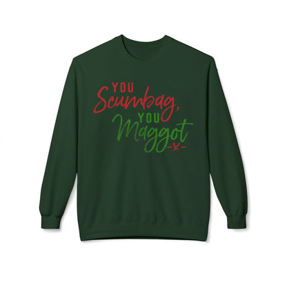 "You Scumbag, You Maggot" Festive Fairy Tale of New York Script Crewneck Sweatshirt