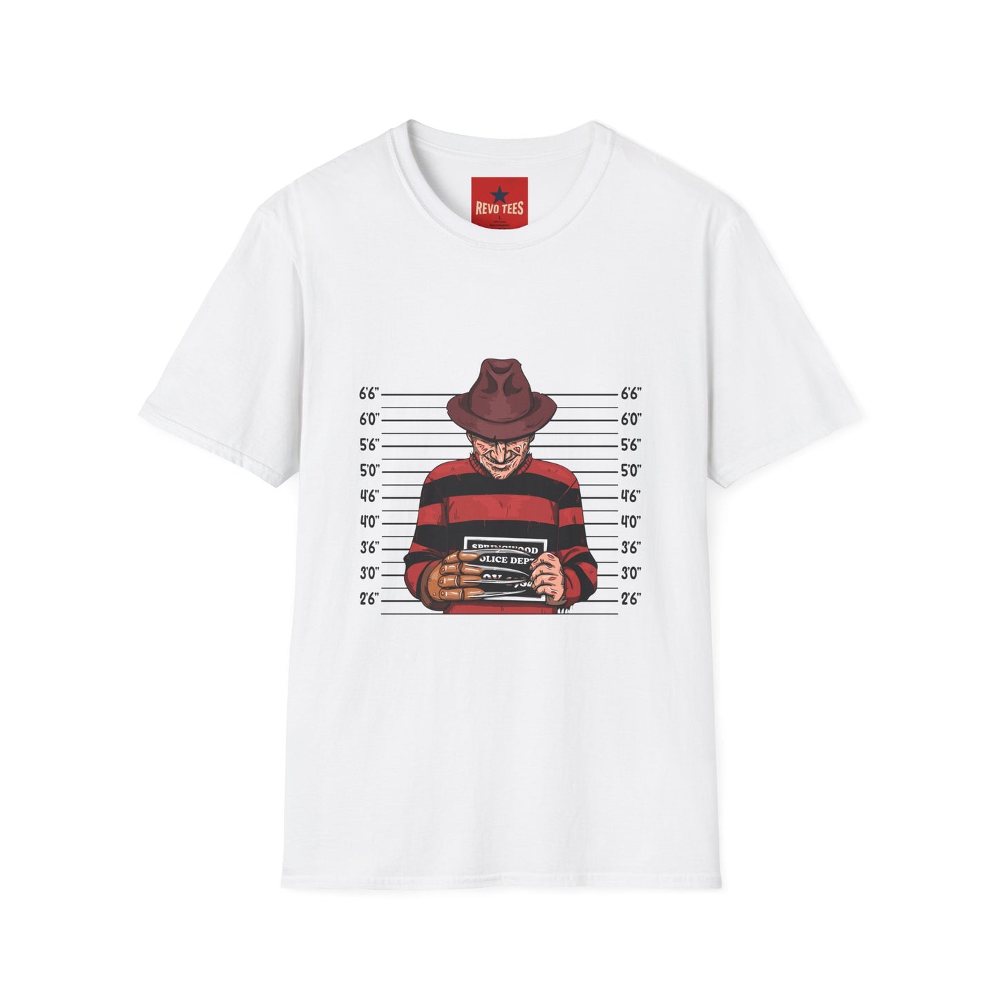 Freddy Krueger Mugshot Tee - Horror Movie Villain Graphic T-Shirt