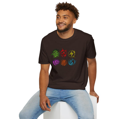 Elemental Symbols T-Shirt — Energy Card Symbols Icons Tee