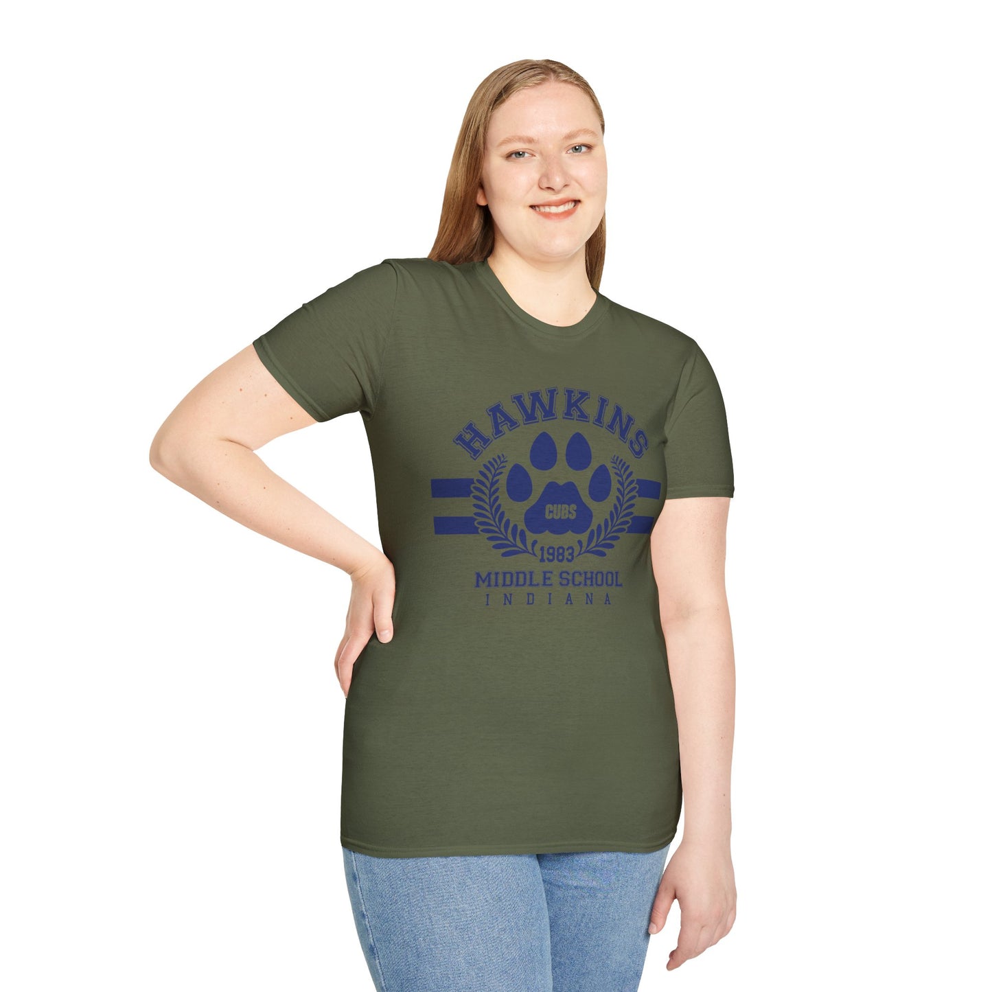 Hawkins Cubs Paw Graphic T-Shirt — Vintage Middle School Spirit Tee