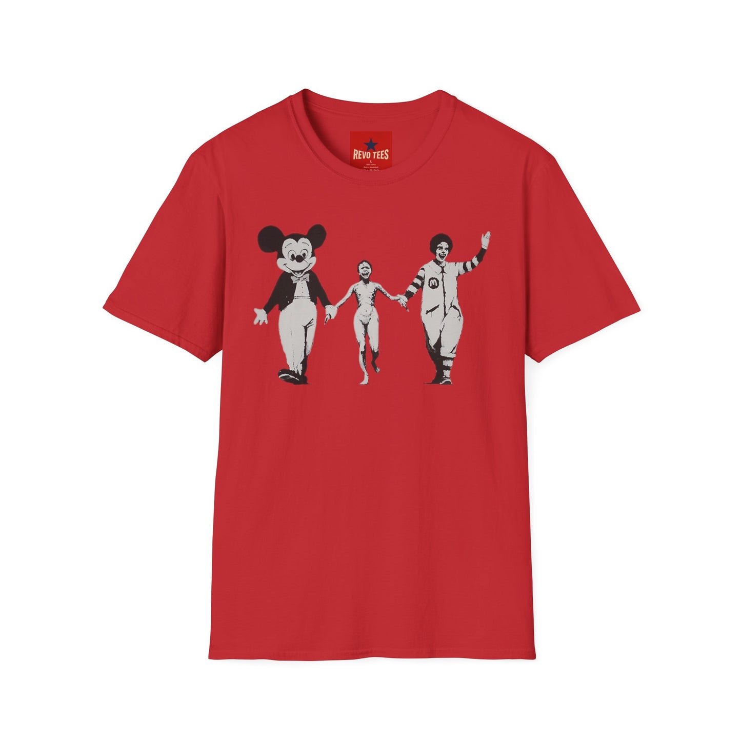Banksy Graphic T-Shirt — Retro Satirical Parade Design