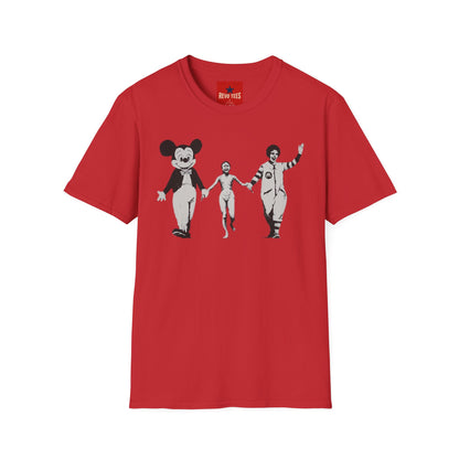 Banksy Graphic T-Shirt — Retro Satirical Parade Design