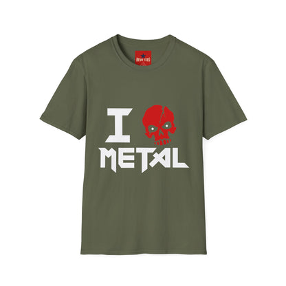 I Love Metal T-Shirt — Red Skull Heavy Metal Band Tee