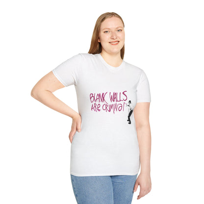 T-Shirt — “Blank Walls Are Criminal” Street Art Graphic Tee