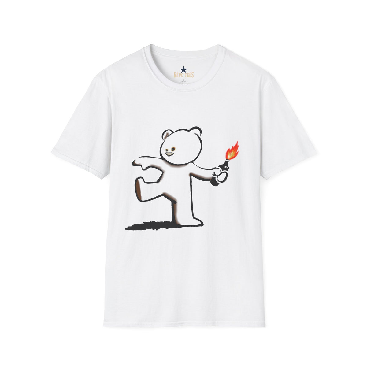 Revotees Banksy Teddy Graphic Cute Mischief Cartoon T-Shirt