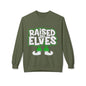 Raised by Elves Sweatshirt – Christmas Funny Holiday Crewneck