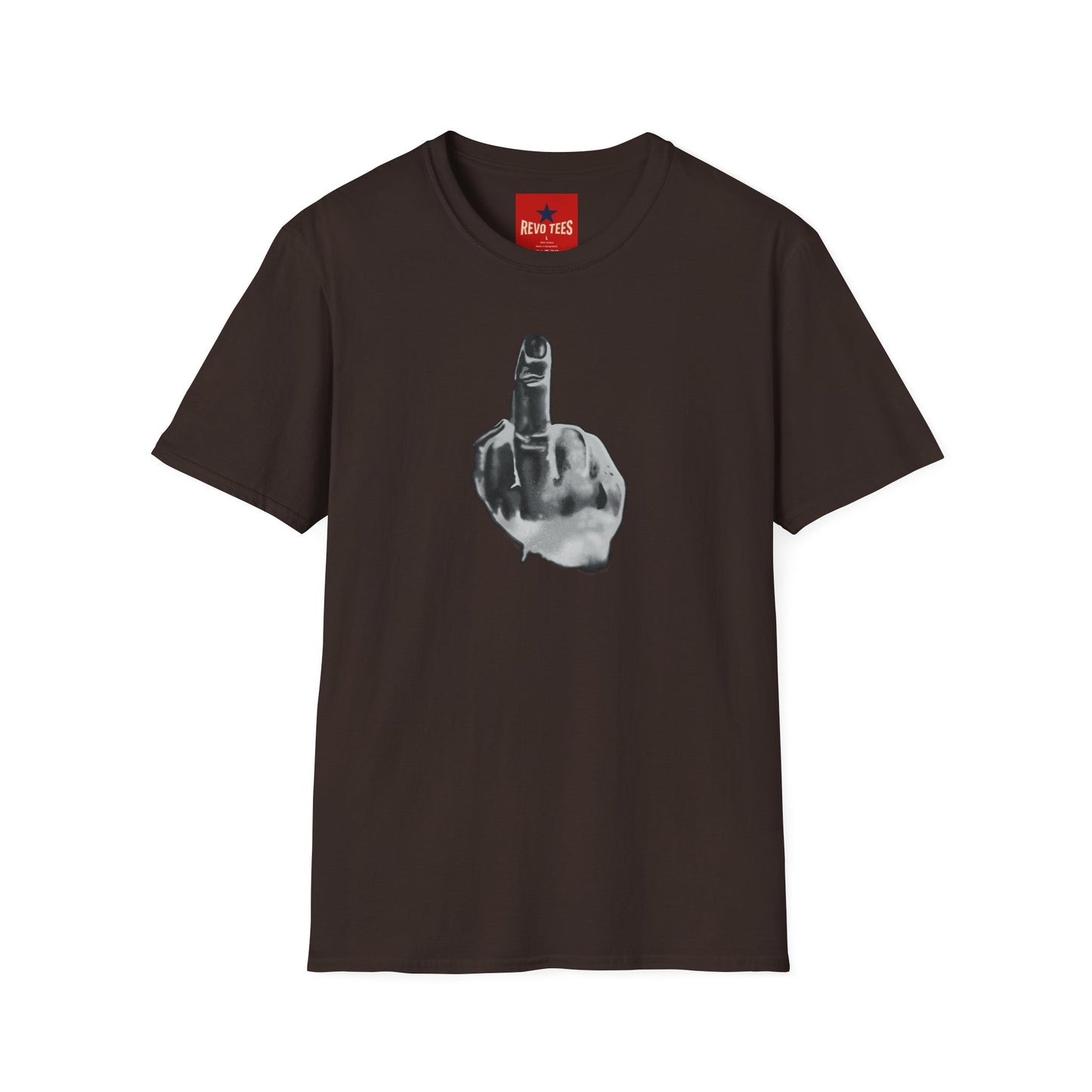 Graphic T-Shirt — Grayscale Middle Finger Design