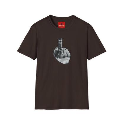 Graphic T-Shirt — Grayscale Middle Finger Design