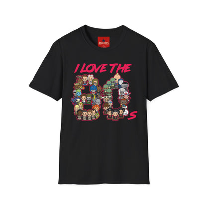 T-Shirt — "I Love the 80s" Retro Pop Culture Character Tee