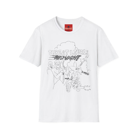 T-Shirt — "Threat Level: Midnight" Graphic Tee (Retro Comic Horror Vibe)