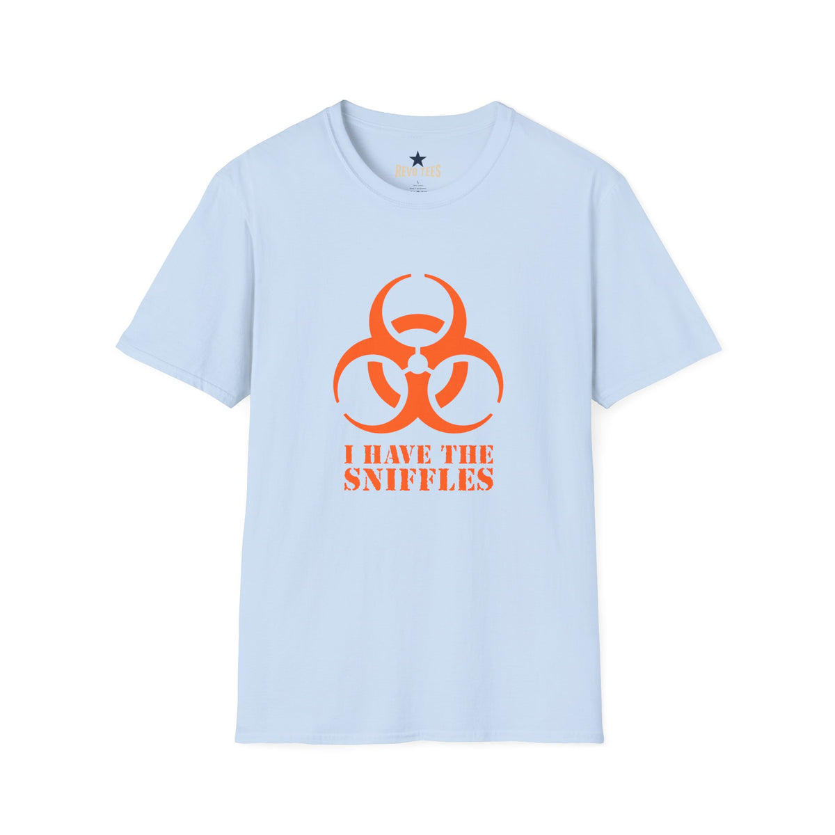 Revotees Graphic Orange Biohazard Icon with I Have the Sniffles T-Shirt - alternate view 8