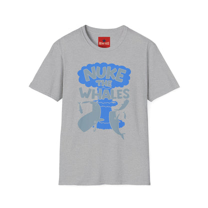 T-Shirt — 'Nuke the Whales' Satirical Graphic Tee (Funny Retro Ocean Design)