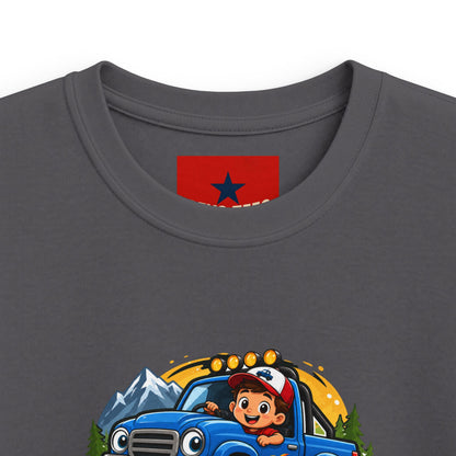 Kids Tee — "Lil' Trucker" Monster Truck Kids T-Shirt | Cute Off-Road Cartoon Top