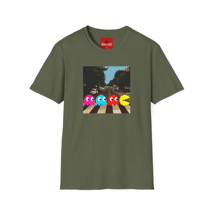 Pac‑City Arcade T‑Shirt — Retro Pixel Ghosts Crossing Graphic Tee