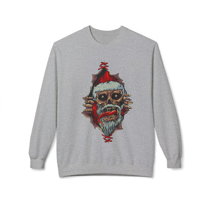 Skull Santa Crewneck Sweatshirt — Horror Christmas Graphic