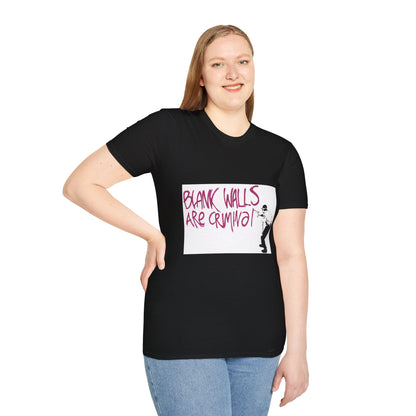 T-Shirt — “Blank Walls Are Criminal” Street Art Graphic Tee