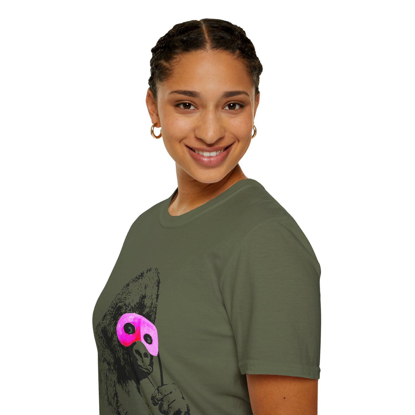 Banksy Gorilla with Pink Sleep Mask T-Shirt
