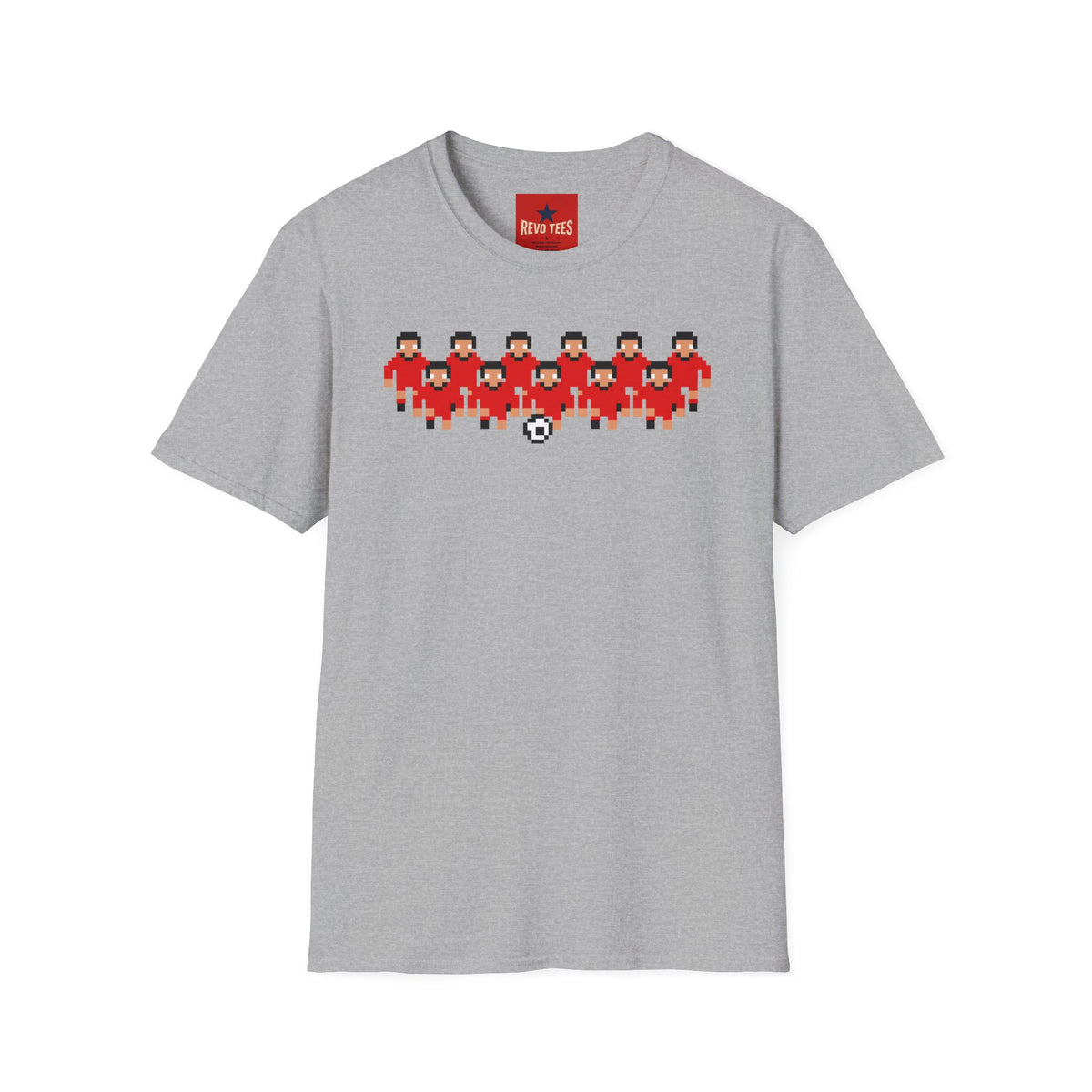 Revotees Pixel Soccer Team Retro 8 Bit Football Players Graphic T-Shirt - alternate view 4