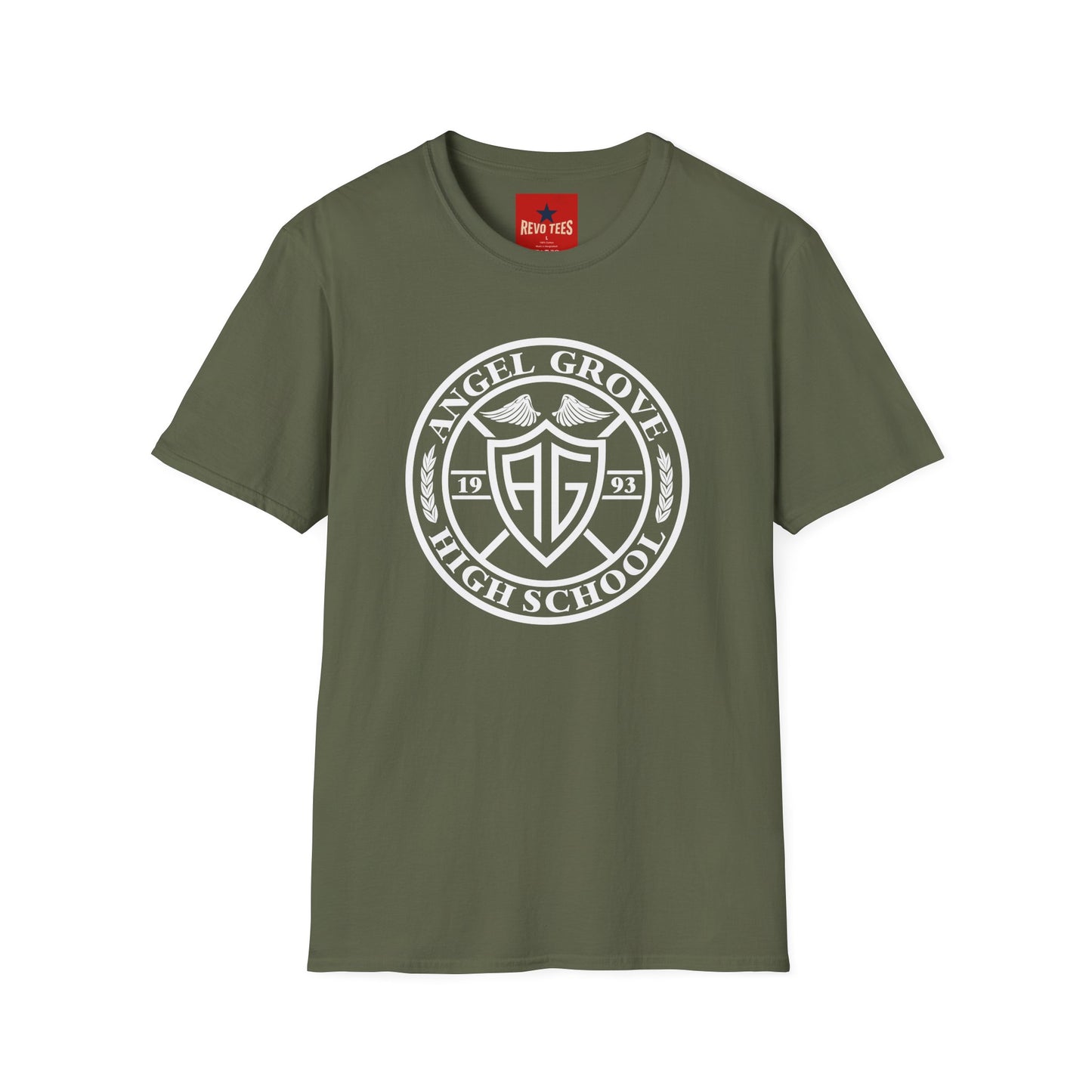 Angel Grove High School Crest T‑Shirt — Retro 1993 School Logo Tee