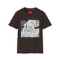 Surreal Flame Portrait T-Shirt — Black & White Abstract Face with Flames