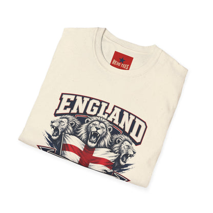 World Cup 2026 England Three Lions — Vintage Three Lions Flag Football Tee