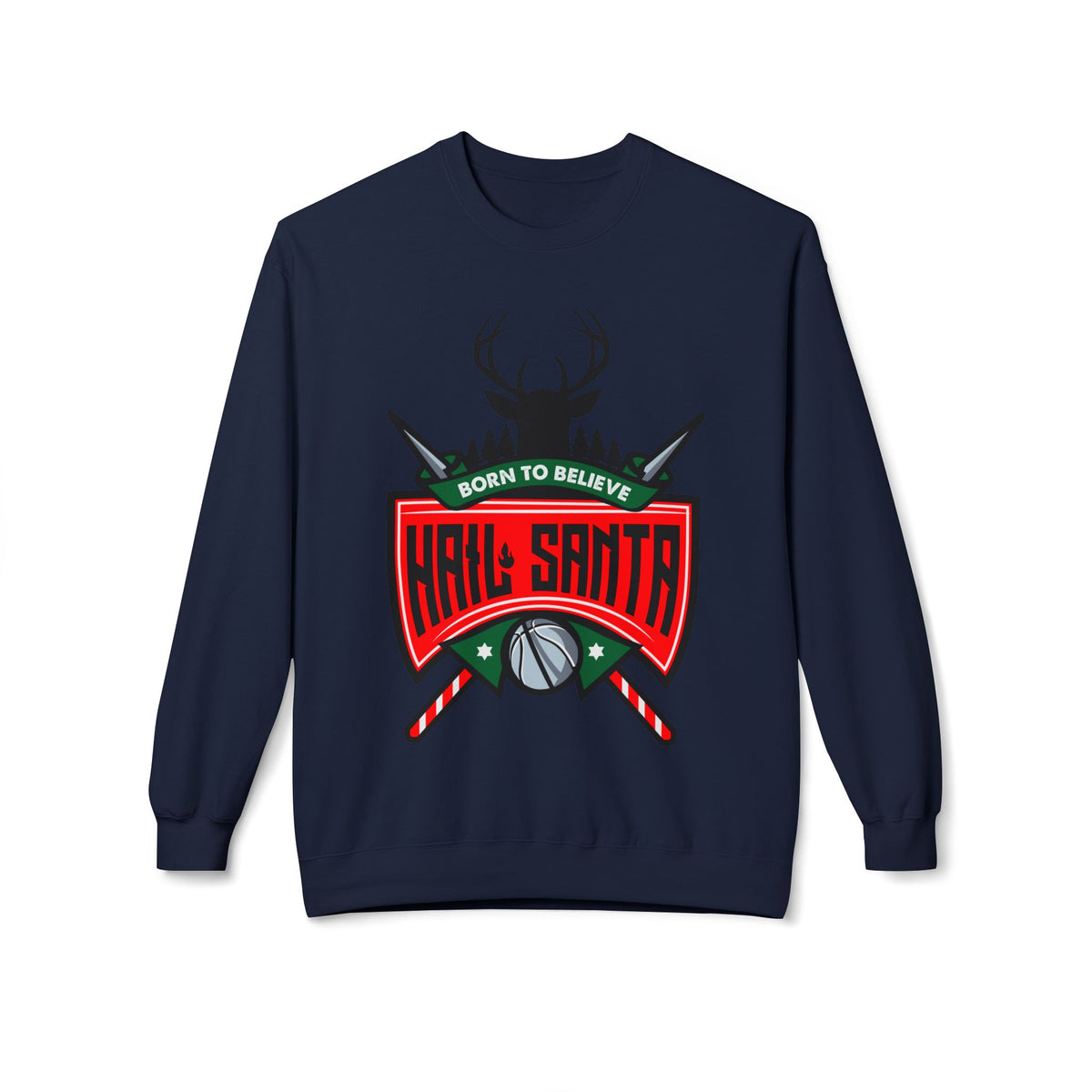 "Hail Santa" Masonic Christmas Crested Crewneck