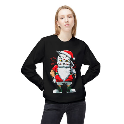 Santa Skull — Edgy Christmas Graphic Crewneck Sweatshirt