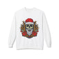Skull Santa — Edgy Christmas Skull with Santa Hat and Gifts Crewneck Sweatshirt