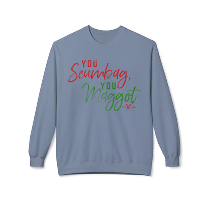 "You Scumbag, You Maggot" Festive Fairy Tale of New York Script Crewneck Sweatshirt