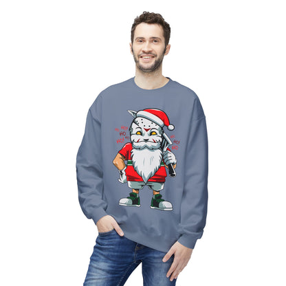 Santa Skull — Edgy Christmas Graphic Crewneck Sweatshirt