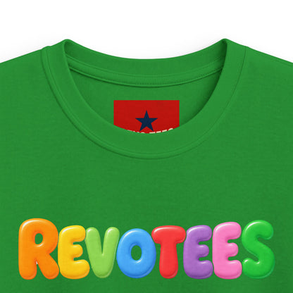 Kids Tee — Colorful 'REVOTEES' Bubble Letter Shirt for Children