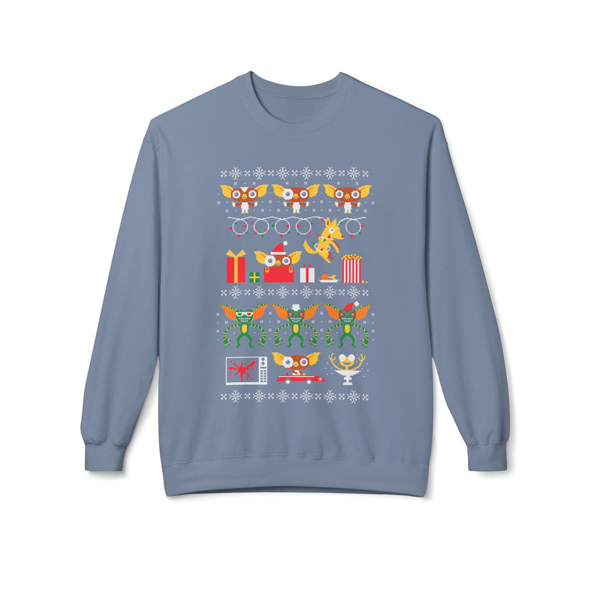 Gremlin and Mogwai Christmas Movie Ugly Sweater Crewneck Sweatshirt