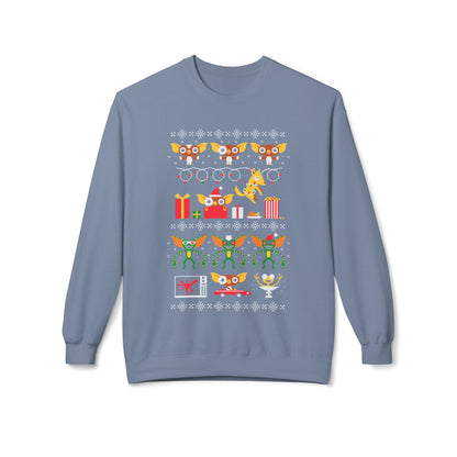 Gremlin and Mogwai Christmas Movie Ugly Sweater Crewneck Sweatshirt