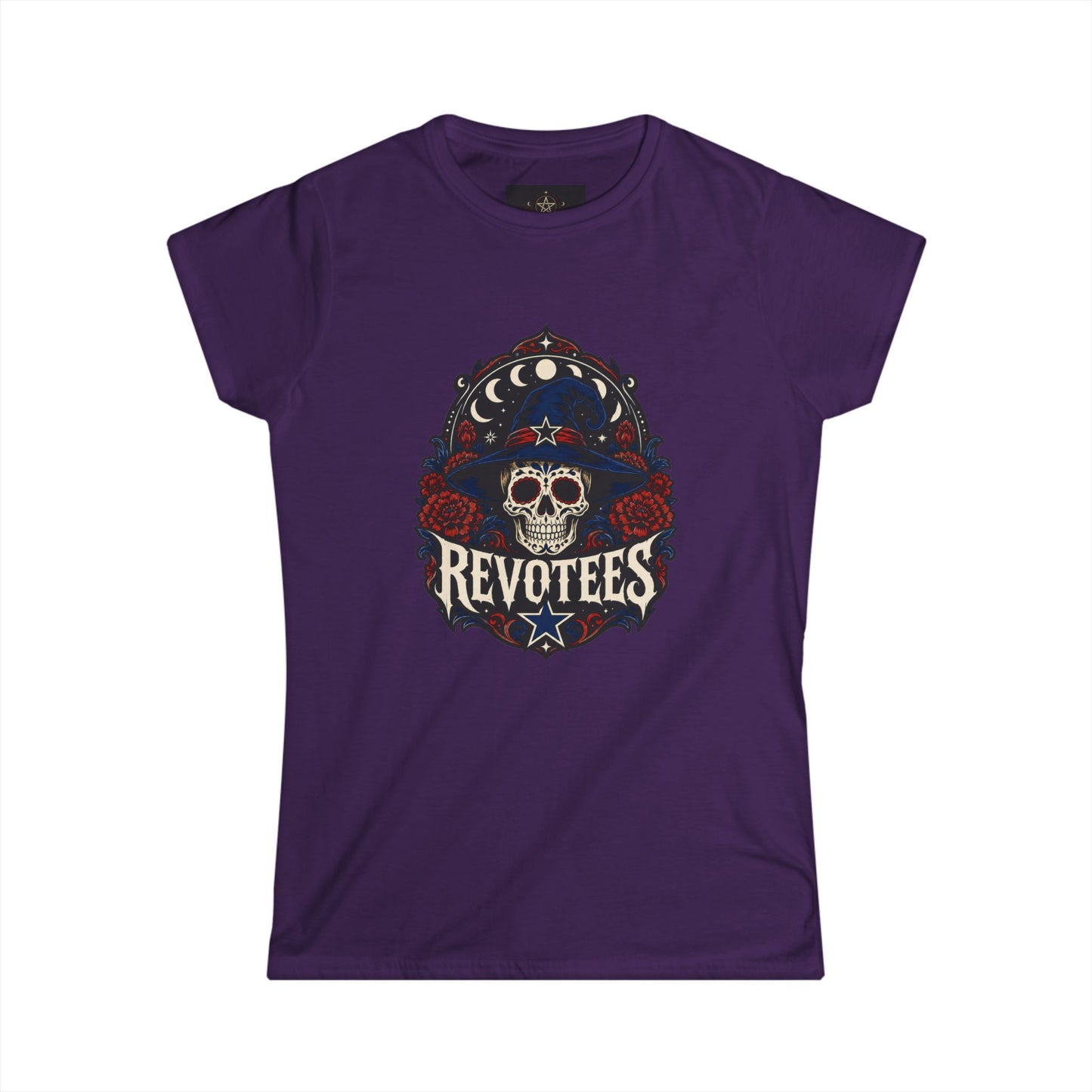 Revotees Skull Tee — Women's Gothic Americana Graphic T‑Shirt
