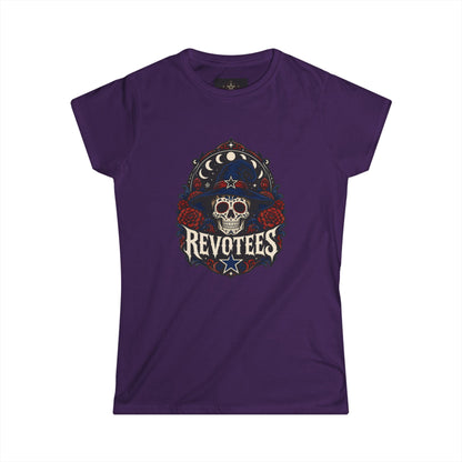 Revotees Skull Tee — Women's Gothic Americana Graphic T‑Shirt