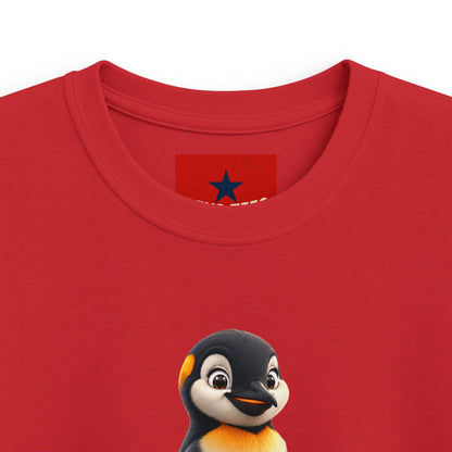 Kids Tee — Cute Pebble Penguin “REVOTEES” Colorful Logo