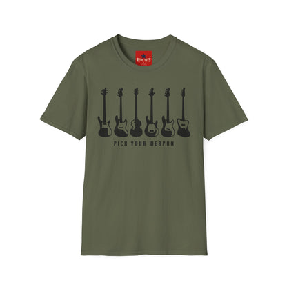 Pick Your Weapon Bass Guitars - Unisex Softstyle T-Shirt