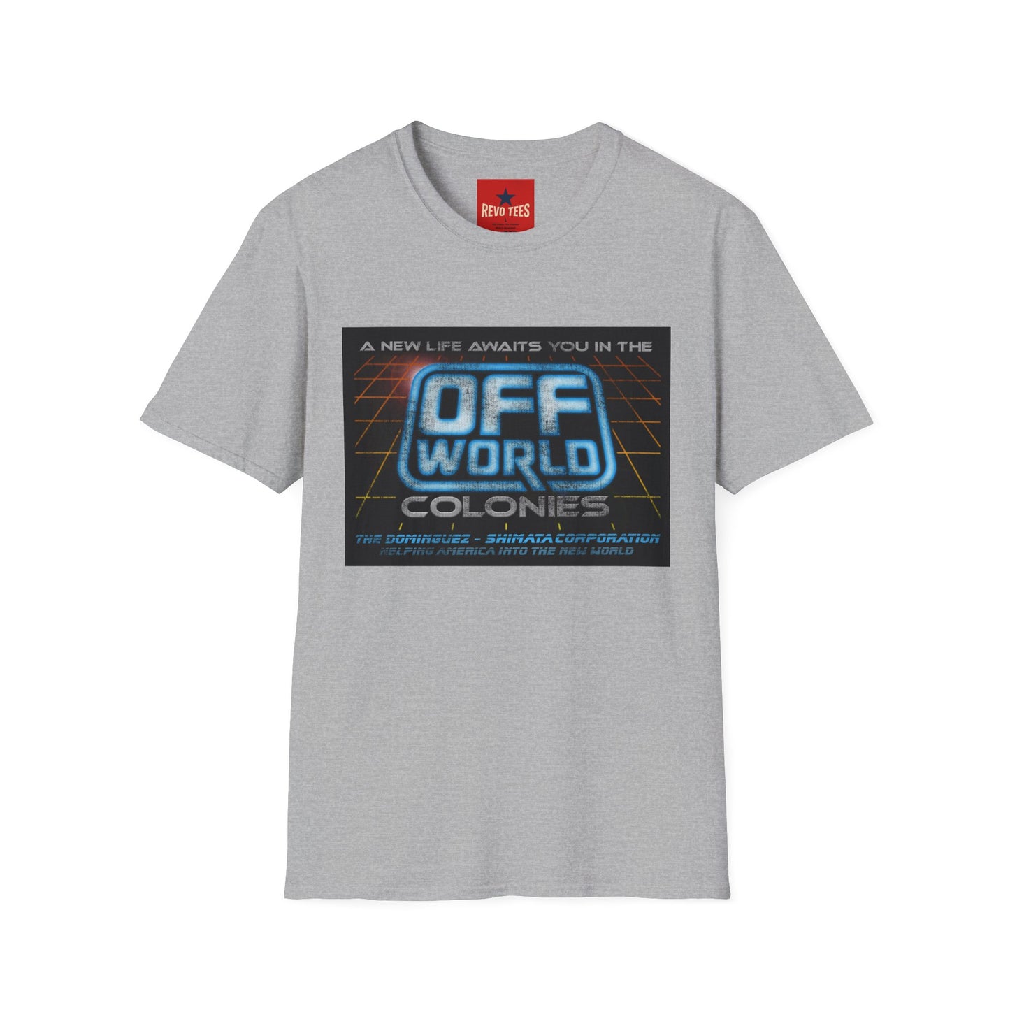 Off World Colonies Retro Sci‑Fi T-Shirt — "A New Life Awaits You in the Off World"