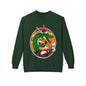 Dragon Santa Riding — Retro Green Dragon Surfing Crewneck Sweatshirt