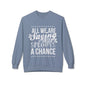 "All We Are Saying Is Give Sprouts a Chance" Cozy Vegan Humor Crewneck Sweatshirt