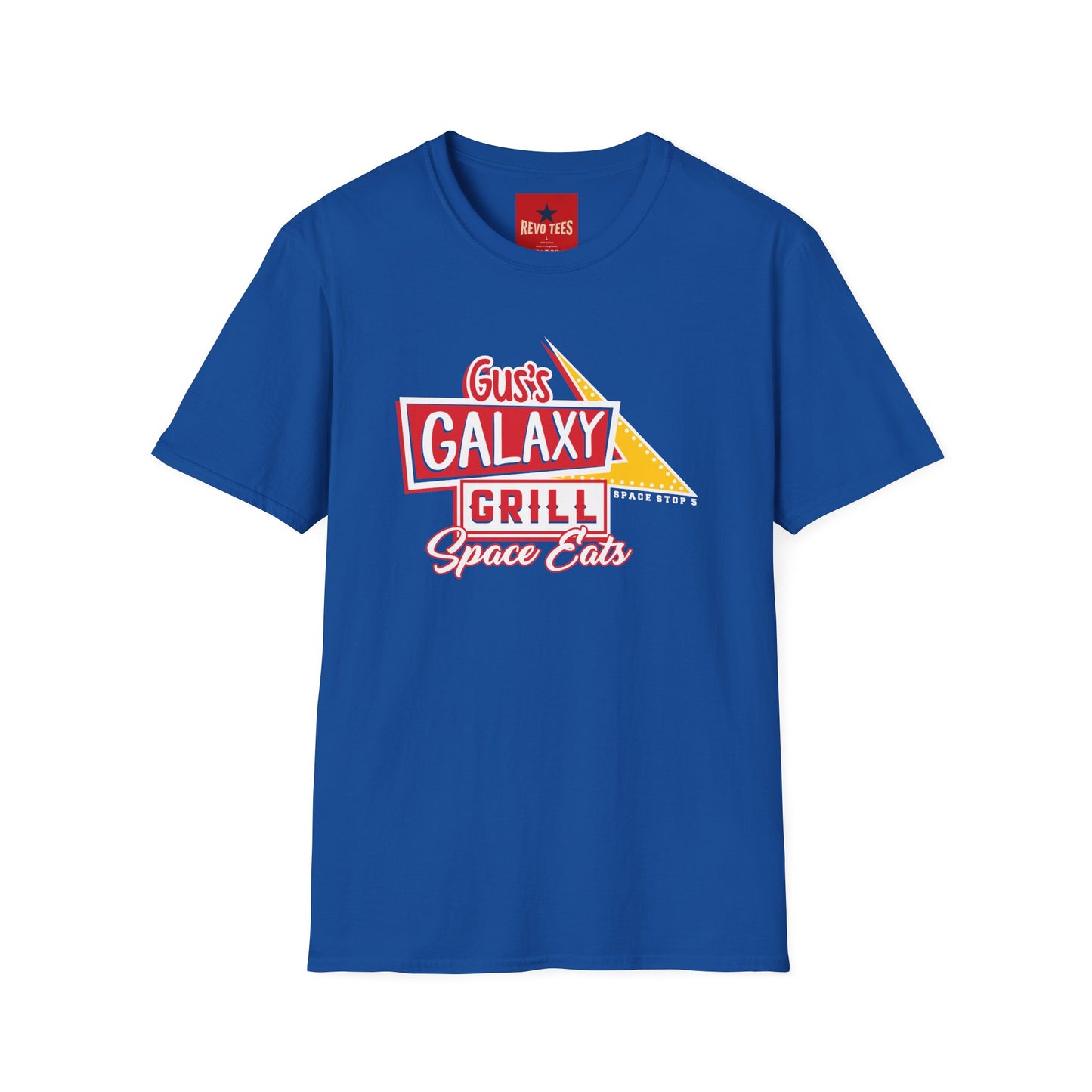 Galaxy Grill T‑Shirt – "Gus's Galaxy Grill: Space Eats" Retro Diner Tee